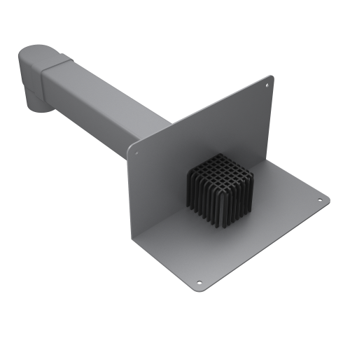 ПВХ воронка парапетная 100х100  длиной 650 мм с отводом и  листвоуловителем (В15), Технониколь